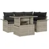Image de vidaXL Ensemble de canapé de jardin 5 pcs Gris clair Poly rotin