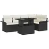 Image de vidaXL Ensemble de canapé de jardin avec coussin 6 pcs Noir Poly rotin