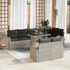 Image de vidaXL Ensemble de canapé de jardin 9 pcs Gris clair Poly rotin