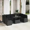 Image de vidaXL Ensemble de canapé de jardin 10 pcs Noir Poly rotin