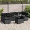 Image de vidaXL Ensemble de canapé de jardin 8 pcs Noir Poly rotin