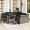 Image de vidaXL Ensemble de canapé de jardin avec coussin 9 pcs Gris Poly rotin
