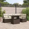 Image de vidaXL Ensemble de canapé de jardin 6 pcs Marron Poly rotin