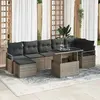 Image de vidaXL Ensemble de canapé de jardin 8 pcs Gris Poly rotin