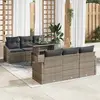 Image de vidaXL Ensemble de canapé de jardin 7 pcs Gris Poly rotin