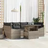 Image de vidaXL Ensemble de canapé de jardin 7 pcs Gris Poly rotin