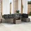 Image de vidaXL Ensemble de canapé de jardin avec coussin 7 pcs Gris polyrotin