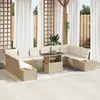 Image de vidaXL Ensemble de canapé de jardin 11 pcs Beige Poly rotin