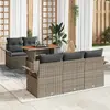 Image de vidaXL Ensemble de canapé de jardin 6 pcs Gris Poly rotin
