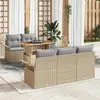 Image de vidaXL Ensemble de canapé de jardin 6 pcs Beige Poly rotin