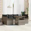 Image de vidaXL Ensemble de canapé de jardin 7 pcs Gris Poly rotin