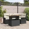 Image de vidaXL Ensemble de canapé de jardin 5 pcs Noir Poly rotin