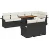 Image de vidaXL Ensemble de canapé de jardin 9 pcs Noir Poly rotin