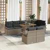 Image de vidaXL Ensemble de canapé de jardin 9 pcs Gris Poly rotin