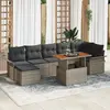 Image de vidaXL Ensemble de canapé de jardin 8 pcs Gris Poly rotin
