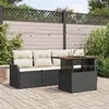 Image de vidaXL Ensemble de canapé de jardin avec stockage 5 pcs Noir polyrotin