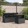Image de vidaXL Ensemble de canapé de jardin avec stockage 5 pcs Noir polyrotin