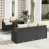 Image de vidaXL Ensemble de canapé de jardin 6 pcs Noir Poly rotin