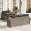 Image de vidaXL Ensemble de canapé de jardin 6 pcs Gris Poly rotin