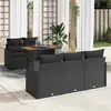 Image de vidaXL Ensemble de canapé de jardin 6 pcs Noir Poly rotin
