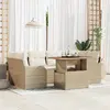 Image de vidaXL Ensemble de canapé de jardin 7 pcs Beige Poly rotin