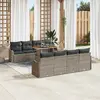 Image de vidaXL Ensemble de canapé de jardin 9 pcs Gris Poly rotin
