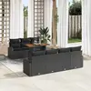 Image de vidaXL Ensemble de canapé de jardin 8 pcs Noir Poly rotin