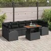 Image de vidaXL Ensemble de canapé de jardin 8 pcs Noir Poly rotin