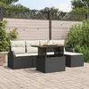 Image de vidaXL Ensemble de canapé de jardin 6 pcs Noir Poly rotin