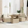 Image de vidaXL Ensemble de canapé de jardin 6 pcs Beige Poly rotin