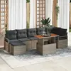 Image de vidaXL Ensemble de canapé de jardin 8 pcs Gris Poly rotin