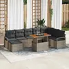 Image de vidaXL Ensemble de canapé de jardin 9 pcs Gris Poly rotin