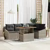 Image de vidaXL Ensemble de canapé de jardin 6 pcs Gris Poly rotin