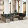 Image de vidaXL Ensemble de canapé de jardin 11 pcs Gris Poly rotin