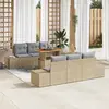 Image de vidaXL Ensemble de canapé de jardin 7 pcs Beige Poly rotin