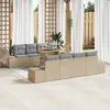 Image de vidaXL Ensemble de canapé de jardin 9 pcs Beige Poly rotin