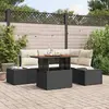 Image de vidaXL Ensemble de canapé de jardin 5 pcs Noir Poly rotin