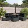 Image de vidaXL Ensemble de canapé de jardin 6 pcs Noir Poly rotin