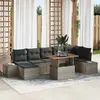 Image de vidaXL Ensemble de canapé de jardin 8 pcs Gris Poly rotin