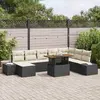 Image de vidaXL Ensemble de canapé de jardin 9 pcs Noir Poly rotin