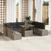 Image de vidaXL Ensemble de canapé de jardin 10 pcs Gris Poly rotin