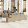 Image de vidaXL Ensemble de canapé de jardin 6 pcs Beige Poly rotin