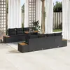 Image de vidaXL Ensemble de canapé de jardin 9 pcs Noir Poly rotin