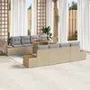 Image de vidaXL Ensemble de canapé de jardin 9 pcs Beige Poly rotin