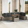 Image de vidaXL Ensemble de canapé de jardin 7 pcs Gris Poly rotin