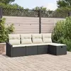 Image de vidaXL Ensemble de Canapés avec coussin avec stockage Noir polyrotin