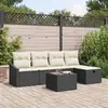 Image de vidaXL Ensemble de Canapés avec coussin avec stockage Noir polyrotin