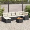 Image de vidaXL Ensemble de canapé de jardin avec coussin 8 pcs Noir polyrotin
