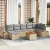 Image de vidaXL Ensemble de canapé de jardin 8 pc Beige polyrotin