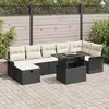 Image de vidaXL Ensemble de canapé de jardin avec coussin 8 pcs Noir Poly rotin